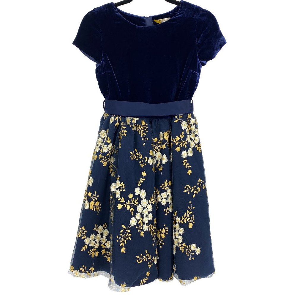 JOHN LEWIS & PARTNERS Heirloom Collection Girls' Velvet Embroidered Dress